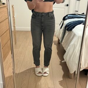 Abercrombie & Fitch Women's washed black Straight Jeans